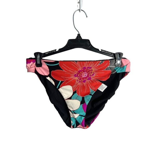 La Blanca In Full Bloom Reversible Hipster Bikini Bottom NWT Size 8 Black/Floral - Picture 6 of 9